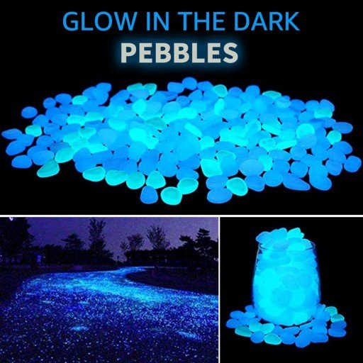 300PCS Glow in The Dark Pebbles Garden Glowing Rocks Fish Tank Luminous Stones