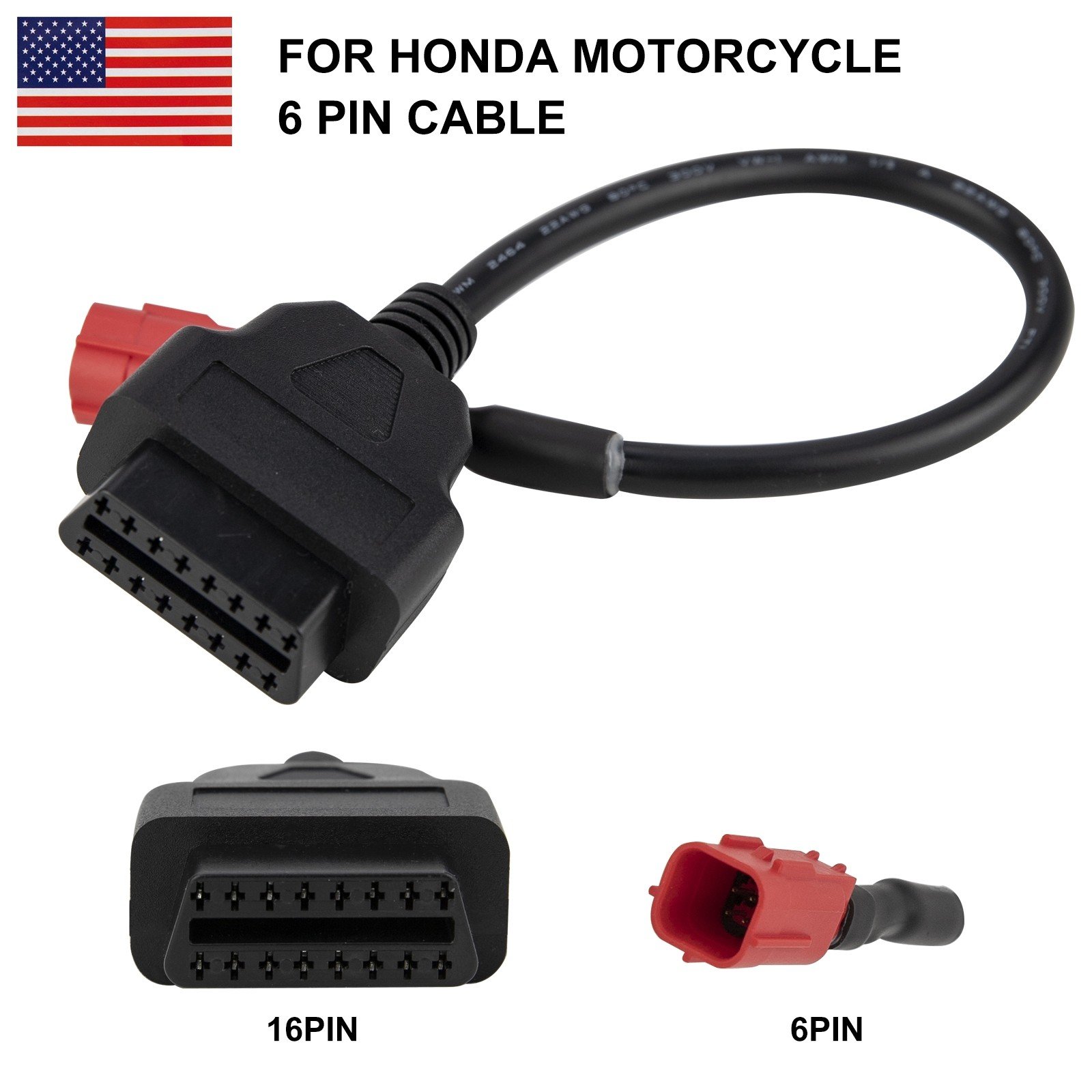 OBD Motorcycle Cable For Honda 4 Pin/6pin Plug Cable Diagnostic Cable 4Pin  to OBD2 16 pin Adapter