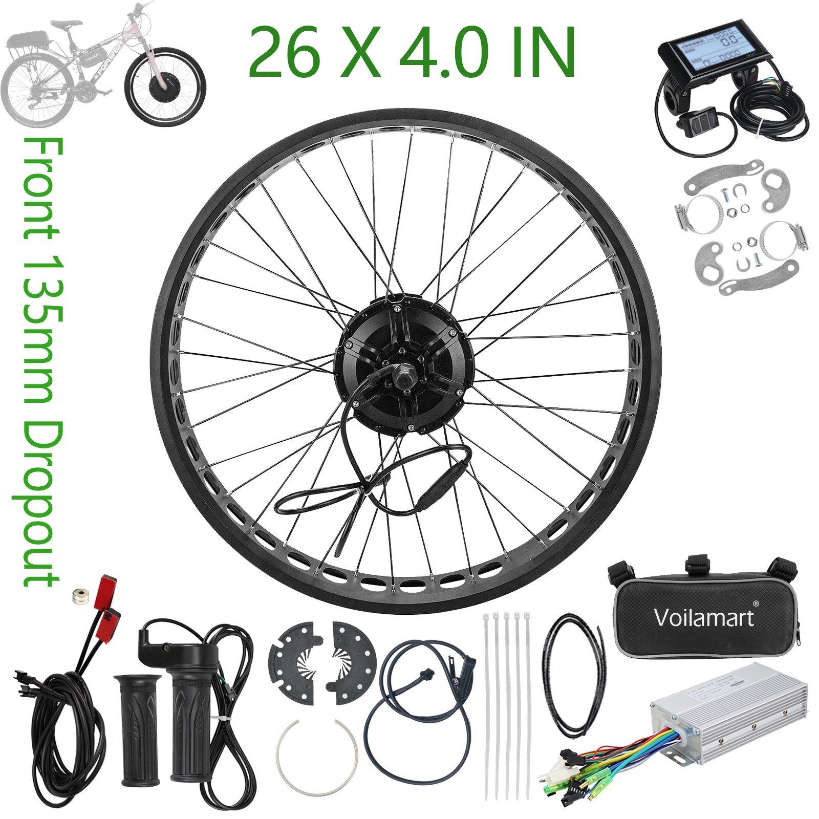 Voilamart 26 X Fat Tire Electric Bicycle 36V Front 135MM Hub