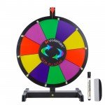 Voilamart 15" Tabletop Spinning Prize Wheel, Spin The Wheel Dry Erase, 10 Slots with Durable Plastic Base, 2 Pointer, Wheel of Fortune Spin Game in Party Pub Trade Show Carnival