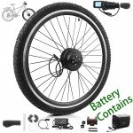 Voilamart 36V 26IN Electric Bicycle Front Hub Motor Wheel Conversion Kit \w Battery Pack for Turn Pedal Bike into Ebike