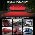 2X 10 LED 6" Red Oval Flush Mount Brake Lights Stop Tail Light Car Truck Trailer