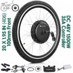 Voilamart 20IN (406) Ebike 48V 1500W Front 100mm Hub Hall Motor Wheel Electric Bicycle Conversion kit Thumb Throttle Type \w LCD Monitor