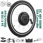 Voilamart 24IN Ebike 48V 1500W Front 100mm Hub Hall Motor Wheel Electric Bicycle Conversion kit Thumb Throttle Type \w LCD Monitor
