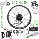 24 X 4.0 IN  36 Volt 500 Watt Front 135MM Hub Motor Wheel Kit
