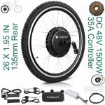 Voilamart 48V 1500W Rear Electric Bike Conversion kit Ebike Hub Motor Bicycle E bike 26"