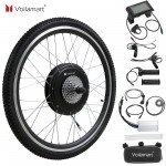 Voilamart 24IN 9Speed Waterproof Electric Bicycle Conversion Kit for 8~10S Cassette w/LCD Display 48V 1000W Ebike Rear Hub Motor Wheel E-Bike Kit w/Intelligent Controller PAS System