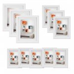 Voilamart White Picture Frames Set of 11 Multi Pack Photo Frame Set Collage Picture Frames - Display Three 8x10 in, Three 6x8 in, Five 5x7 in, with Wall Template and Hanging Hardware, White