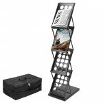 Voilamart Portable Pop-up Folding Display Magazine Brochure Catalog Literature Holder Rack Stand, 4 Pockets 15"H x 9"W, 49” Tall, for Tradeshow Showroom Booth Office Retail Store w/Carry Bag