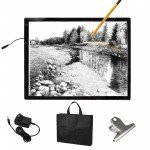 Voilamart A3 LED Light Box Tracer, 12V Ultra Bright 3-Level Dimmable Brightness, Ultra-Thin LED Tracing Art Craft Light Pad Light Board with Carry Case, for Artists Drawing Tattoo Sketching Animation 