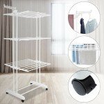 Extra Large Folding 3 Tier Clothes Airer Indoor Outdoor Laundry Dryer Rack Line