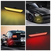 For FORD MUSTANG 2010-2014 Front & Rear LED Side Marker Light Lamp Smoked 4PCS