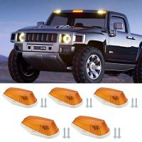 5x For Ford F150 F250 F350 Running Roof Top Cab Clearance Led Lights Amber Lamps
