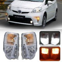 Pair DRL LED Fog RH/LH Lamp Signal Lights Left+Right for Toyota Prius 2012-2015