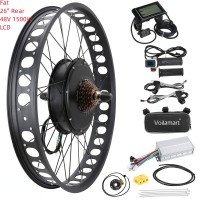 1500W 48V Fat Tire Electric Bicycle Bike Motor Conversion Kit Rear Wheel 48V LCD 26"