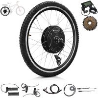 Voilamart 24IN Rear Wheel Electric Bicycle Conversion Kit, 48V 1500W E-bike Motor Kit LCD Display, Built-In Programmable Controller PAS System, 750W Power Limited Road Bike