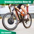Voilamart 27.5" 48V Electric Bicycle Conversion Kit 100 Front Hub Motor Wheel Kit E-Bike Conversion Kit with Intelligent Controller PAS System (EBV-27I1000WFNA)