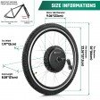 Voilamart 26" Waterproof Electric Bicycle Rear 135mm Hub Motor Wheel Conversion Kit 48V / 52V 1200W with LCD Display Meter IP65 With 16AH Battery