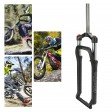 Voilamart MTB Air Suspension Magnesium Alloy Front Fork for 4.0 in Fat Tire 26/27.5/29 inch Lockable Rebound Adjustment 28.6/30.04mm Dia Tapered Steerer Tube 120mm Travel 135mm Dropout