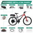 Voilamart 26" Rear Wheel Electric Bicycle Conversion Kit Controller Integrated, 48V 1500W E-bike Motor Kit LCD Display, Built-In Programmable Controller PAS System, 750W Power Limited Road Bike