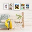 Voilamart Picture Frames Set of 26, Multi Pack Photo Frame Set Wall Gallery Kit - Display Two 8x10 in, Five 5x7 in, Seven 4x6 in, Twelve 3.5x5 in, with Wall Template and Hanging Hardware, White