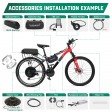 Voilamart 26" Waterproof Electric Bicycle Rear 135mm Hub Motor Wheel Conversion Kit 48V / 52V 1200W with LCD Display Meter IP65 With 16AH Battery