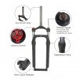 Voilamart MTB Air Suspension Magnesium Alloy Front Fork for 4.0 in Fat Tire 26/27.5/29 inch Lockable Rebound Adjustment 28.6/30.04mm Dia Tapered Steerer Tube 120mm Travel 135mm Dropout