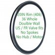 Voilamart 20IN 406 Bicycle Rim 36H Double Wall Aluminum, 0.75/0.98 IN Width, 1.18 IN Height, 36 Holes, Fits Mountain Bike Trike Tricycle with V-Brake Area, Schrader/American/Franch Valve fits (Inches, 20)