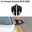 Pair For Honda Accord 2018-2020 Glossy Black 10th JDM Rearview Mirror Cover Trim