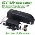 52V 16Ah Lithium ion Ebike Battery For 1000W 1200W 1500W Electric Bicycle Motor Bike