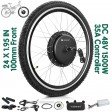 Voilamart 24IN Ebike 48V 1500W Front 100mm Hub Hall Motor Wheel Electric Bicycle Conversion kit Thumb Throttle Type \w LCD Monitor