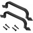 Voilamart 10" Door Pull Handle, Pack of 2 Gate Handle Solid Cast Iron for Gate Kitchen Furniture Cabinet Closet Drawer, Black
