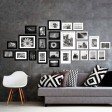 Voilamart Picture Frames Set of 26, Multi Pack Photo Frame Set Wall Gallery Kit - Display Two 8x10 in, Five 5x7 in, Nineteen 4x6 in, with Wall Template and Hanging Hardware, Black White