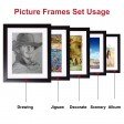 Voilamart Picture Frames Set of 26, Multi Pack Photo Frame Set Wall Gallery Kit - Display Two 8x10 in, Five 5x7 in, Nineteen 4x6 in, with Wall Template and Hanging Hardware, Black White