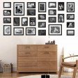 Voilamart Picture Frames Set of 26, Multi Pack Photo Frame Set Wall Gallery Kit - Display Two 8x10 in, Five 5x7 in, Nineteen 4x6 in, with Wall Template and Hanging Hardware, Black