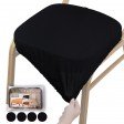 Voilamart Dining Chair Seat Covers Stretch Removable Washable Dining Chair Cover Slipcovers Soft Chair Protectors Chair Seat Cushion Slipcovers - Pack of 4, Black