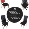 Voilamart Dining Chair Seat Covers Stretch Removable Washable Dining Chair Cover Slipcovers Soft Chair Protectors Chair Seat Cushion Slipcovers - Pack of 4, Black