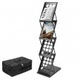 Voilamart Portable Pop-up Folding Display Magazine Brochure Catalog Literature Holder Rack Stand, 4 Pockets 15"H x 9"W, 49” Tall, for Tradeshow Showroom Booth Office Retail Store w/Carry Bag