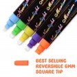 Voilamart Chalk Markers - Pack of 8 Erasable Liquid Pens, Upgrade Square Tip, Non Toxic Neon and White Color Chalkboard Pens, for LED Writing Board, Blackboard, Menu Board
