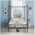 Tall Full Size Bed Frame Canopy No Box Spring Needed with Headboard Heavy Duty