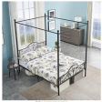 Tall Full Size Bed Frame Canopy No Box Spring Needed with Headboard Heavy Duty