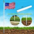 25 ft Flag Poles for Outdoor Heavy Duty Flag Poles Aluminum In ground Flag Poles